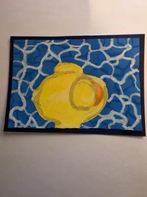 Duck from above aceo art card thumbnail 2