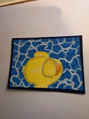 Duck from above aceo art card thumbnail 1