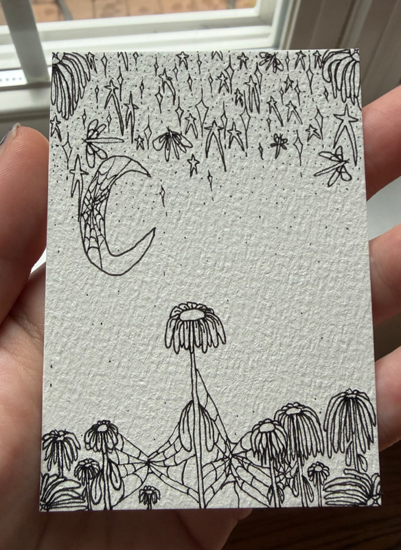 Sad Flowers aceo art card
