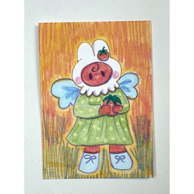 Tomato Fairy aceo art card thumbnail 2