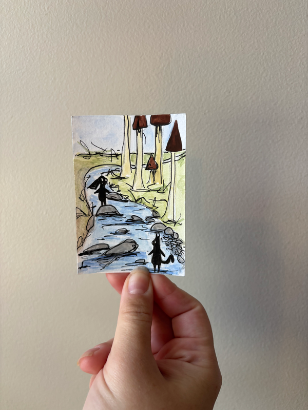 Creek Adventures aceo art card