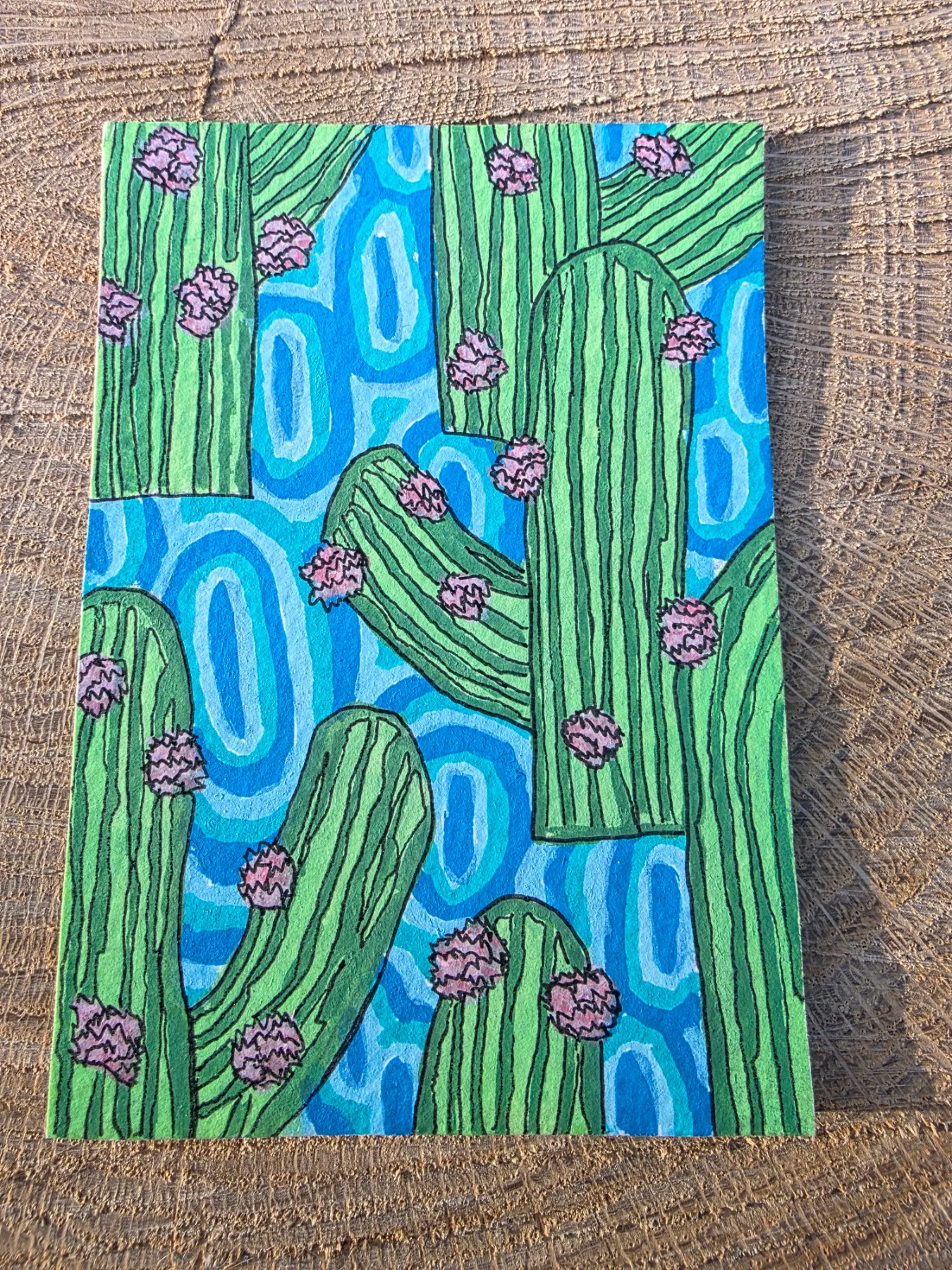 Groovin Cacti aceo art card