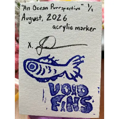 An Ocean Purrspective aceo art card thumbnail 2