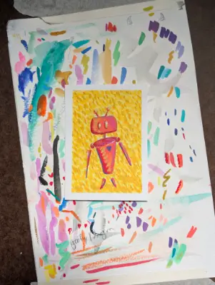 Shirley | Doodle-bot | A Bit of Terrific aceo art card thumbnail 4