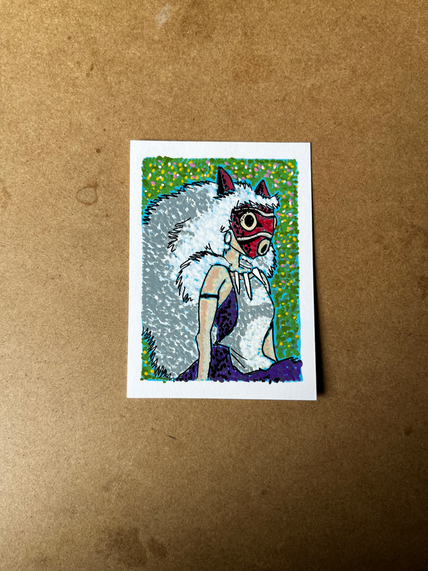 Princess Mononoke Wolf Girl aceo art card