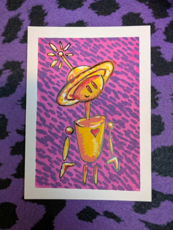 Orbi | Doodle-bot | A Bit of Terrific aceo art card