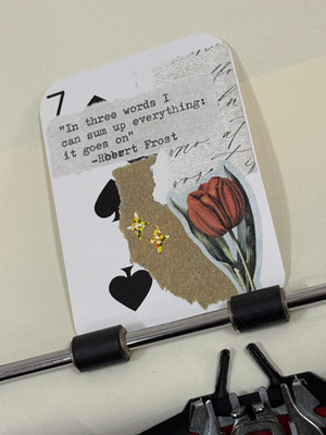 Red tulip Robert Frost quote collage print by Mazerzine aceo art card thumbnail 2