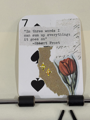 Red tulip Robert Frost quote collage print by Mazerzine aceo art card thumbnail 1