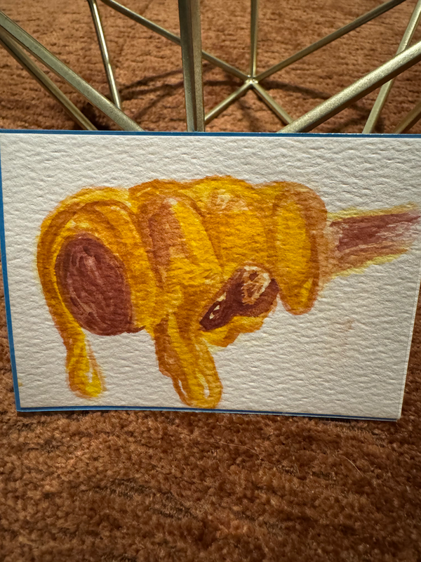 Original Watercolor ACEO Honey Mini Art OOAK aceo art card