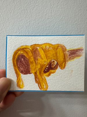 Original Watercolor ACEO Honey Mini Art OOAK aceo art card thumbnail 2