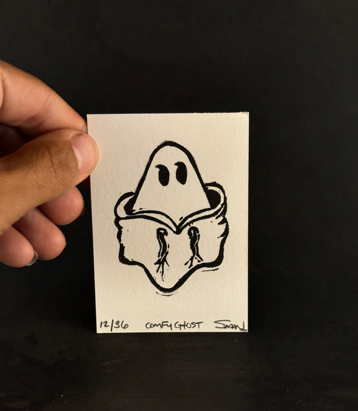 Comfy Ghost aceo art card