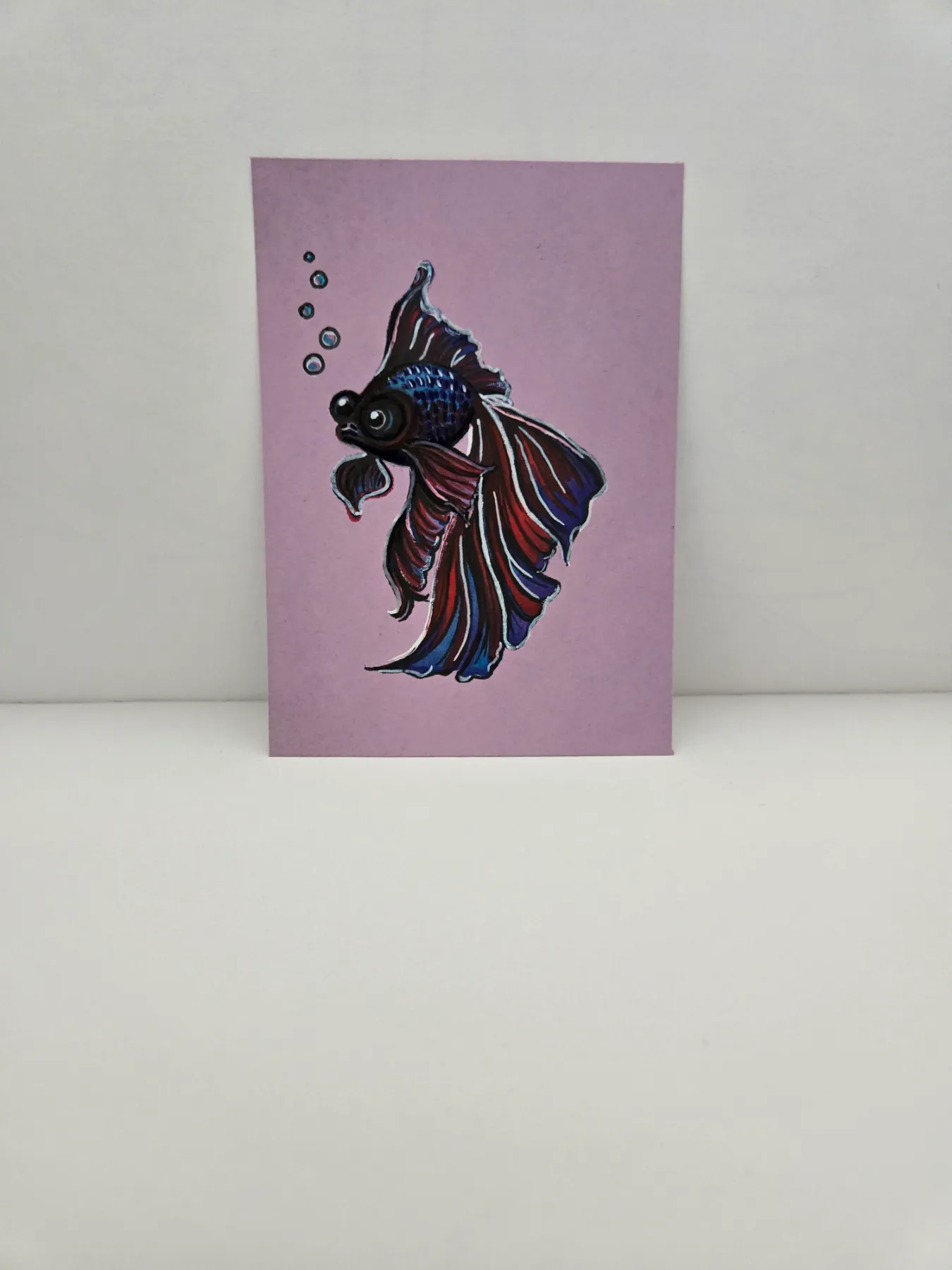Betta Buddy aceo art card