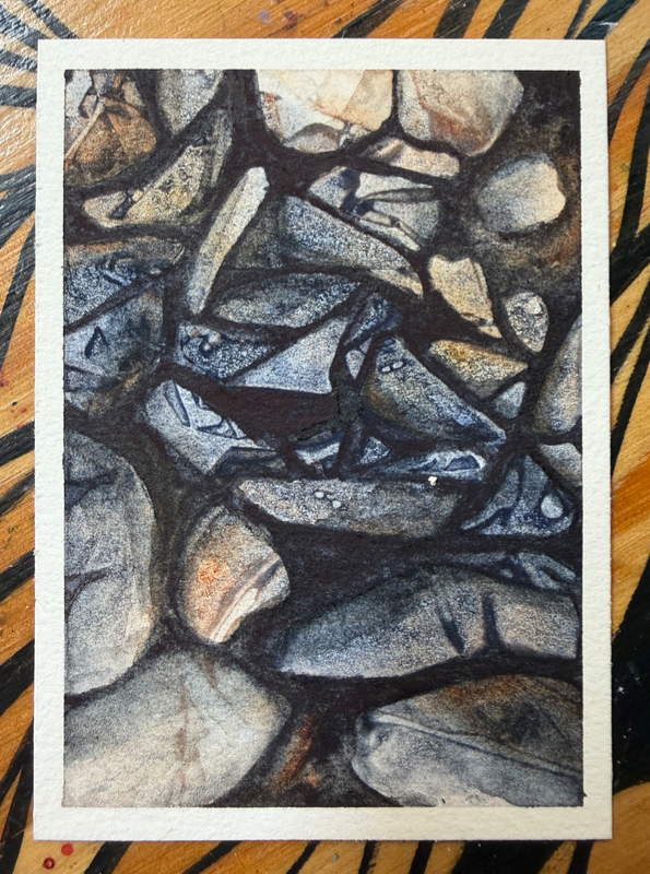 Low Tide Stones aceo art card