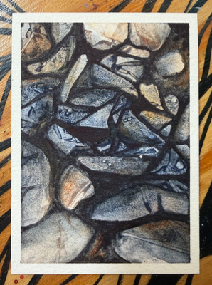 Low Tide Stones aceo art card thumbnail 2