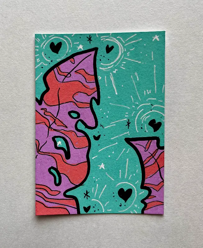 june plant series | 3/4 “hearts” aceo art card