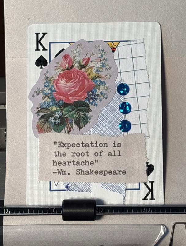 Quote Card #117 by Mazerzine collage floral William Shakespeare aceo art card