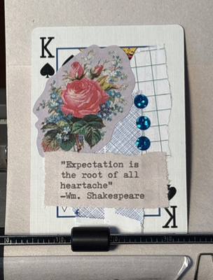Quote Card #117 by Mazerzine collage floral William Shakespeare aceo art card thumbnail 1