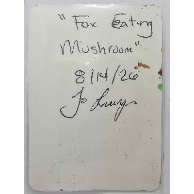 Fox Eating Mushroom aceo art card thumbnail 2