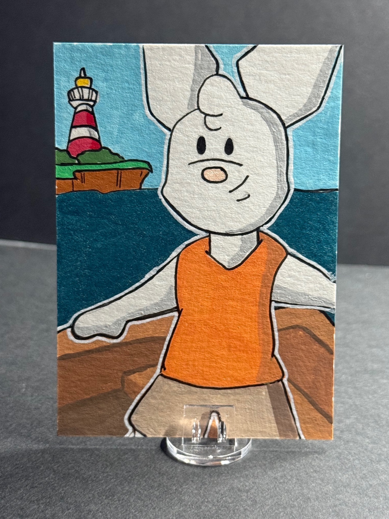 Boat Ride Misou aceo art card