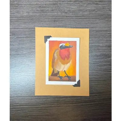 ACEO Original Acrylic Painting Bird Series by Emily aceo art card thumbnail 2