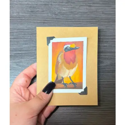 ACEO Original Acrylic Painting Bird Series by Emily aceo art card thumbnail 1
