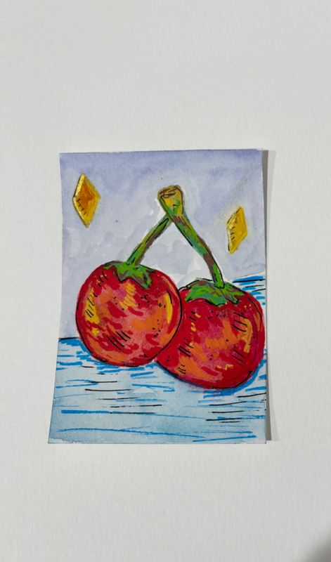 Abstract Tomatoes aceo art card