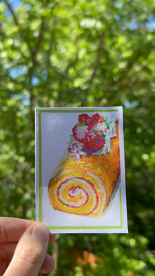 Strawberry Swiss Roll aceo art card thumbnail 2