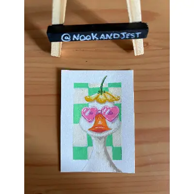 Kenny Duck aceo art card thumbnail 2