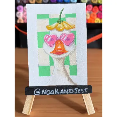 Kenny Duck aceo art card thumbnail 1