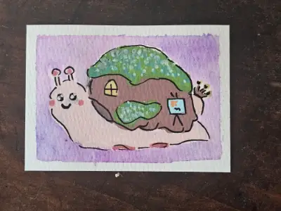 Little Garden aceo art card thumbnail 1