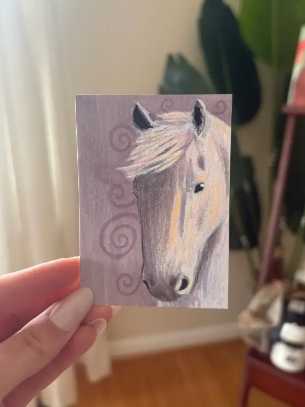 Whimsy Horse aceo art card