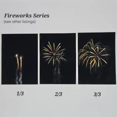 Fireworks (1/3) aceo art card thumbnail 2