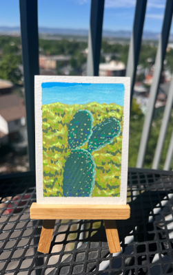 Backlit Cactus aceo art card thumbnail 1