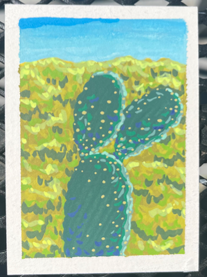 Backlit Cactus aceo art card thumbnail 2