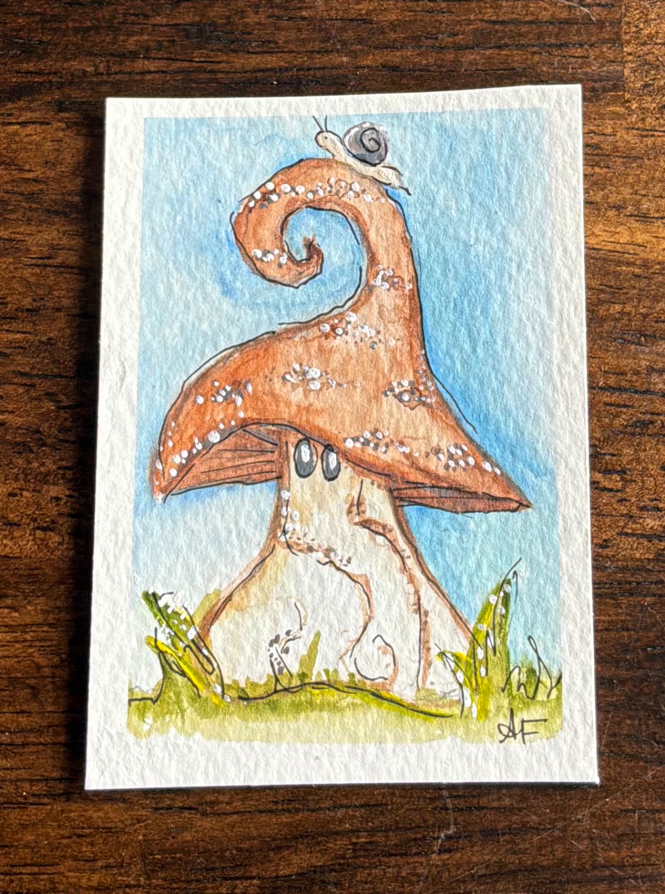 Original ACEO Painting - “Lenny and Larry” OOAK aceo art card