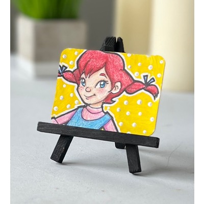Pippi Longstocking 1 aceo art card thumbnail 1