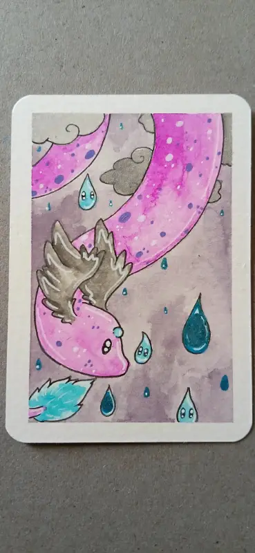 Weather Series: Rainy Day aceo art card