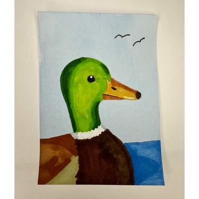 Mallard Duck aceo art card thumbnail 2