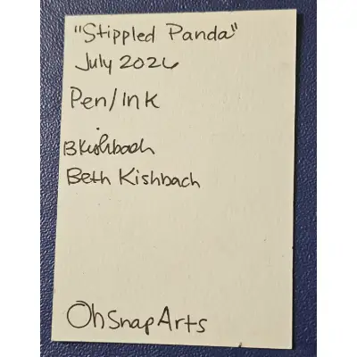 Stippled Panda aceo art card thumbnail 2