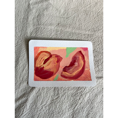 Peaches 1 aceo art card thumbnail 2
