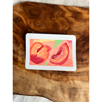Peaches 1 aceo art card thumbnail 1