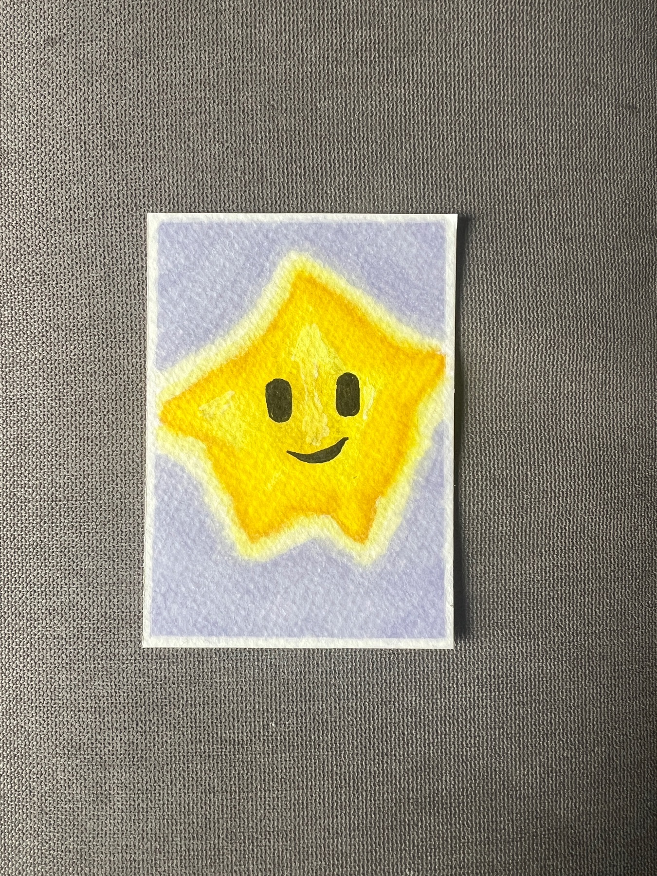 ACEO Original Super Mario Glowing Luma Star by Erica Ferlet Art 1 of 3 aceo art card