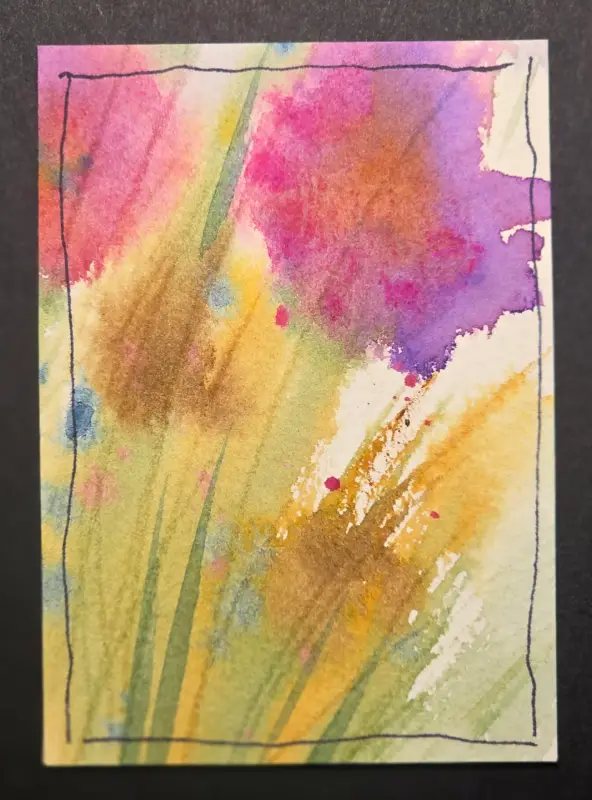 Abstract Flowers aceo art card