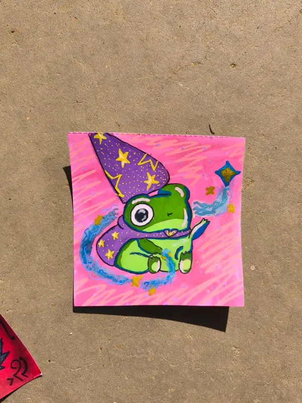 Wizard frog aceo art card