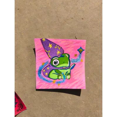 Wizard frog aceo art card thumbnail 1