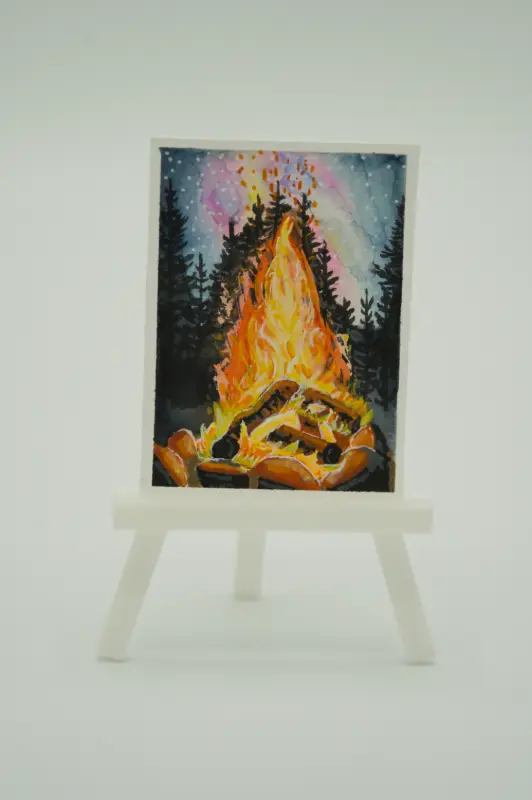 The Campfire aceo art card