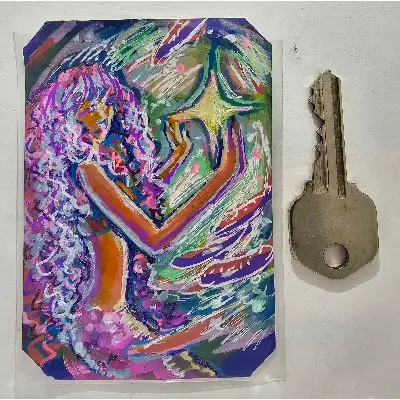 Starburst aceo art card thumbnail 2