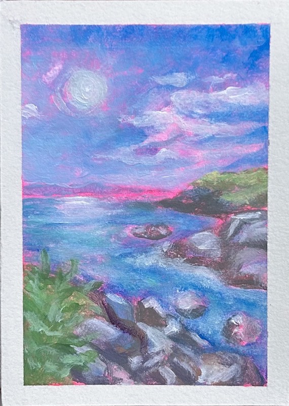 Seascape aceo art card