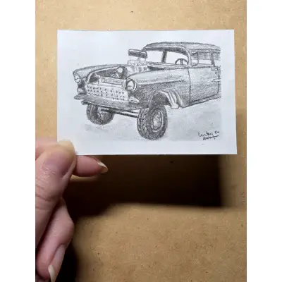 '55 Chevy aceo art card thumbnail 2
