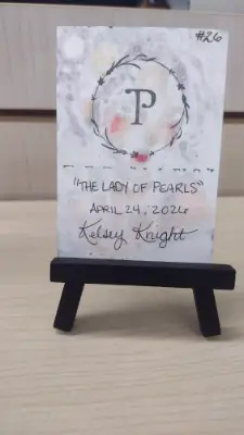 The Lady of Pearls - Original ACEO aceo art card thumbnail 2